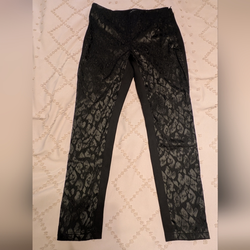 Elegant Black Leopard Patterned Women's Pants